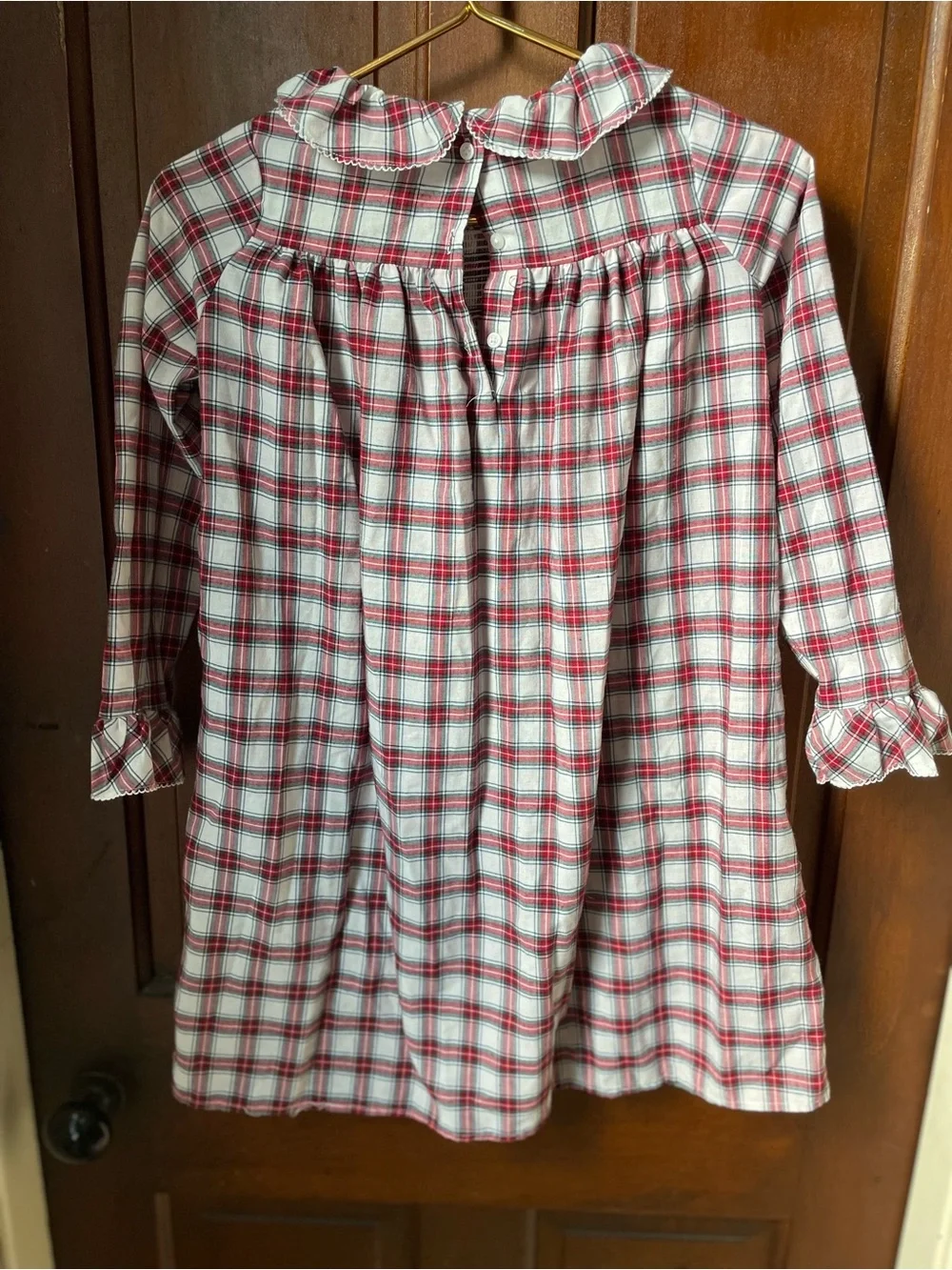 Jack and Janie girls size 8 long sleeve plaid nightgown